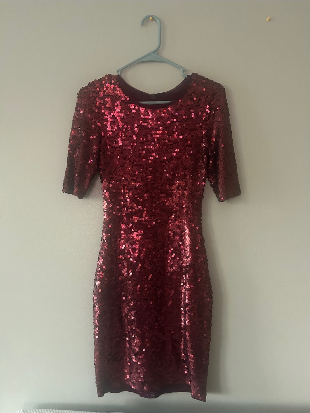 BCBGMaxAzria Red Sequin Midi Dress